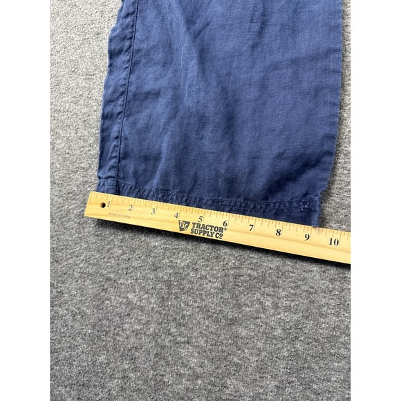 Tommy Bahama Linen Relaxed Fit Drawstring Waist Pants Womens Size XS Blue Cruise - Picture 8 of 13